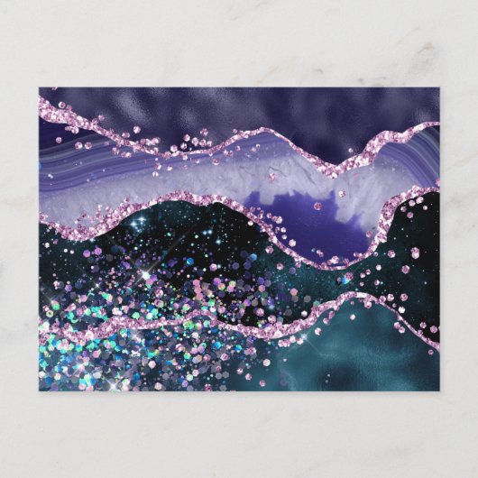 Carte Postale *~* Ocean Agate PARTIES SCINTILLANT céleste AP8 (Devant)