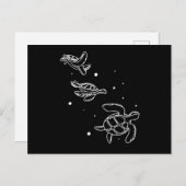 Carte Postale Ocean Animals Cute Swimming Turtles (Devant / Derrière)