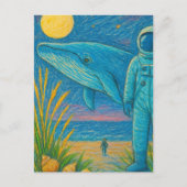 Carte Postale Océan astronaute plage crayon art (Devant)