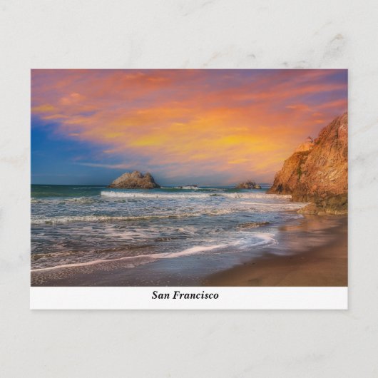 Carte Postale Ocean Beach au coucher du soleil (Devant)