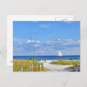 Carte postale Ocean, Beach et Voilier (Devant / Derrière)