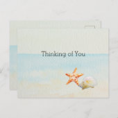 Carte Postale Ocean Beach Starfish Conch Shell (Devant / Derrière)