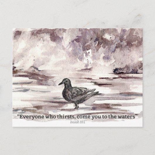 Carte Postale Ocean Bird Scripture Isaiah 55 1 Prayer Card  (Devant)