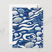 Carte Postale Océan bleu marine (Devant / Derrière)