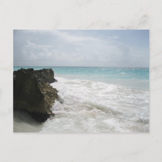 Carte Postale Océan bleu turquoise avec des vagues de mousse (Devant)