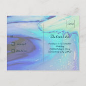 Carte Postale Ocean Blue Abstrait Beach Wedding Réponse (Dos)