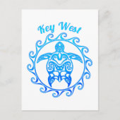 Carte Postale Ocean Blue Tribal Turtle Key West (Devant)