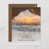 Carte Postale Ocean Cave Beach Fête de la vie (Devant / Derrière)