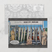 Carte Postale Ocean City, Maryland Maison Du Marlin Blanc, Vin (Devant / Derrière)