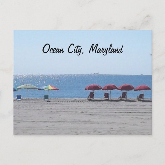 Carte Postale Ocean City, Maryland - Plage vide (Devant)