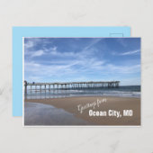 Carte postale Ocean City, MD Pier (Devant / Derrière)