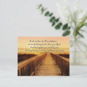 Carte Postale Océan, coucher du soleil et Verse biblique (Debout devant)