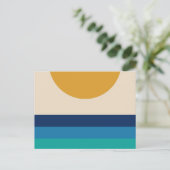 Carte Postale Ocean Dawn Sunset Ocean Waves Minimalisme (Debout devant)