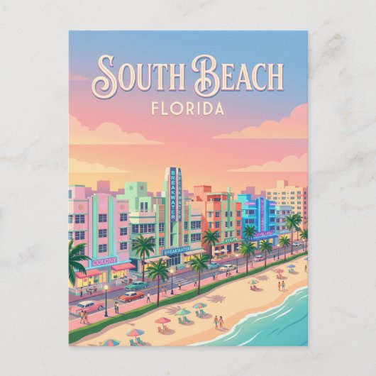Carte Postale Ocean Drive États-Unis (Devant)
