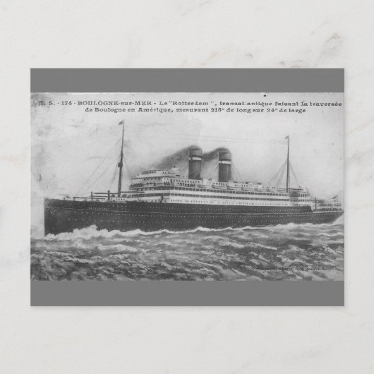 Carte Postale Ocean liner Rotterdam 1910 (Devant)