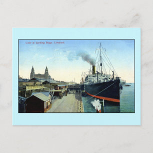 Carte Postale Ocean Liner vintage des années 1900-1920, Liverpoo