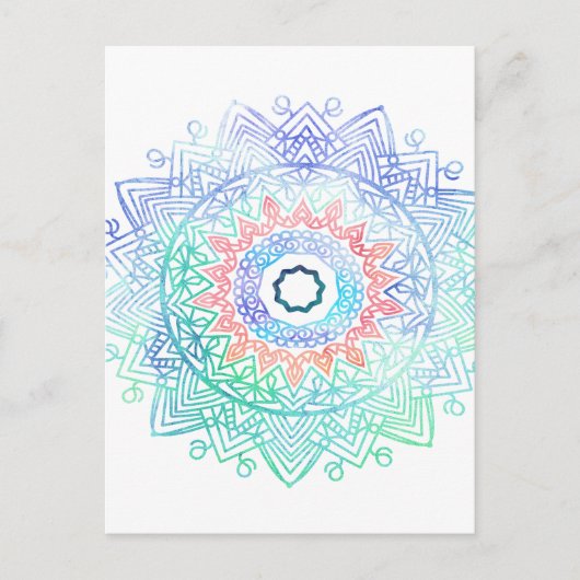 Carte Postale Ocean-madala. aqua bleu rose (Devant)