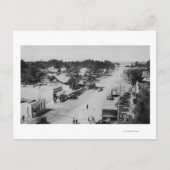 Carte Postale Ocean Park, WA - Vue sur la plage, Vieilles voitur (Devant)