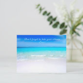 Carte Postale Ocean Quote Beach Sea Life Aqua Blue (Debout devant)