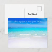 Carte Postale Ocean Quote Beach Sea Life Aqua Blue (Devant / Derrière)