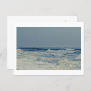 Carte Postale Ocean Sea Waves Stormy Weather Pier