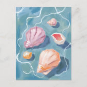 Carte Postale Ocean Seashells Pastel Watercolor Coastal (Devant)