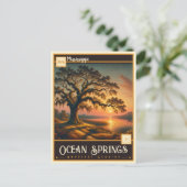 Carte Postale Ocean Springs, Mississippi | VINTAGE (Debout devant)