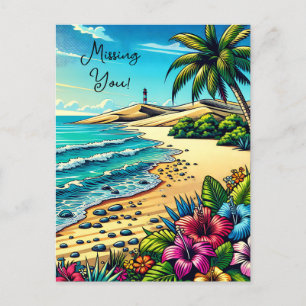 Carte Postale Océan tropical Vous Manquant Vacances