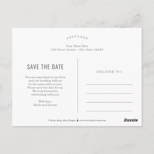 Carte Postale Ocean Vibes Beach Wedding Enregistrer La Date Cart (Dos)