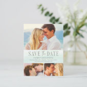 Carte Postale Ocean Vibes Beach Wedding Enregistrer La Date Cart (Debout devant)