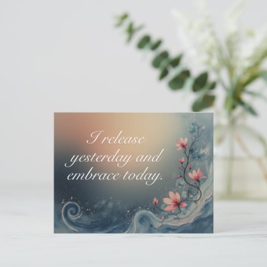 Carte Postale Ocean Wave Inspirational Calming Message (Debout devant)