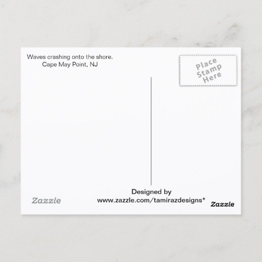 Carte Postale Ocean Waves, Cape May, NJ (Dos)