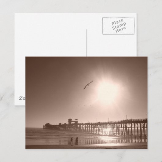 Carte Postale Oceanside, CA Pier (Devant / Derrière)