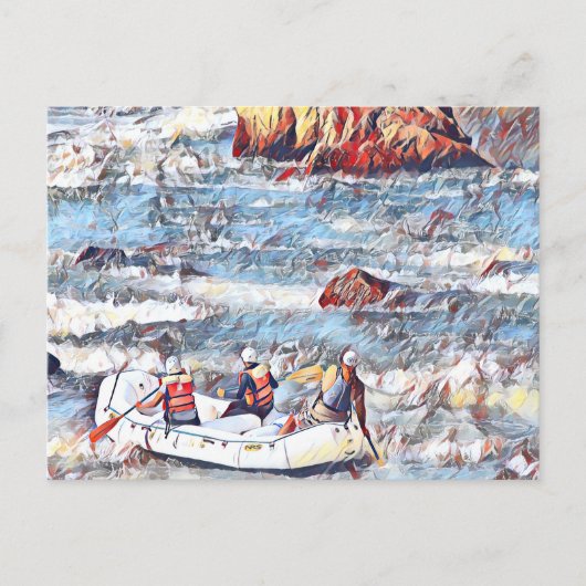 Carte Postale Ocoee River Tennessee Peinture de rafting en eau v (Devant)