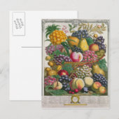 Carte Postale Octobre, à partir de "Douze mois de fruits" (Devant / Derrière)