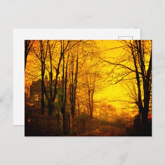 Carte Postale Octobre Afterglow John Atkinson Grimshaw (Devant / Derrière)