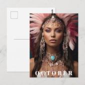 Carte Postale *~ OCTOBRE Femme Déesse de la Coiffure  OPAL AP53 (Devant / Derrière)