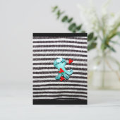 Carte postale octopoda bleu noir et blanc (Debout devant)