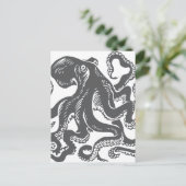 Carte Postale Octopus 1 noir (Debout devant)