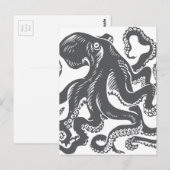 Carte Postale Octopus 1 noir (Devant / Derrière)