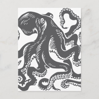 Carte Postale Octopus 1 noir