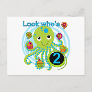 Carte Postale Octopus 2e anniversaire T-shirts et cadeaux