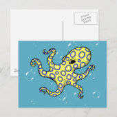 Carte Postale Octopus à anneau bleu (Devant / Derrière)