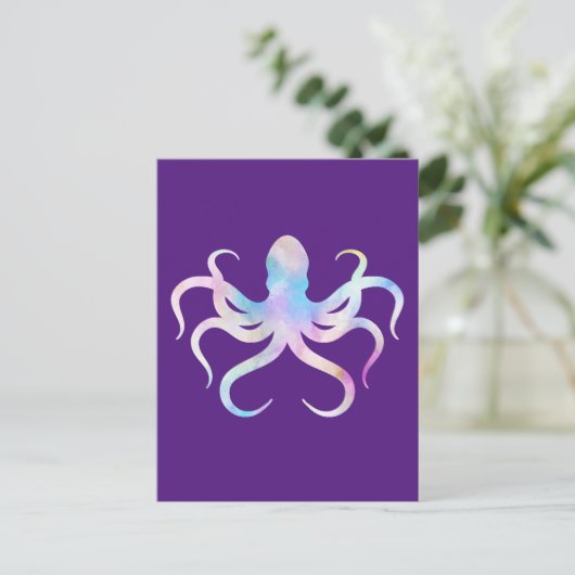 Carte Postale Octopus aquarelle (Debout devant)