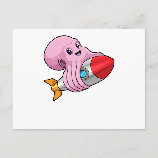 Carte Postale Octopus avec Rocket (Devant)