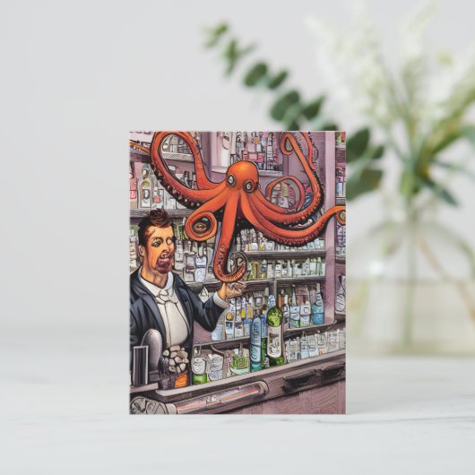 Carte postale Octopus Bartender (Debout devant)