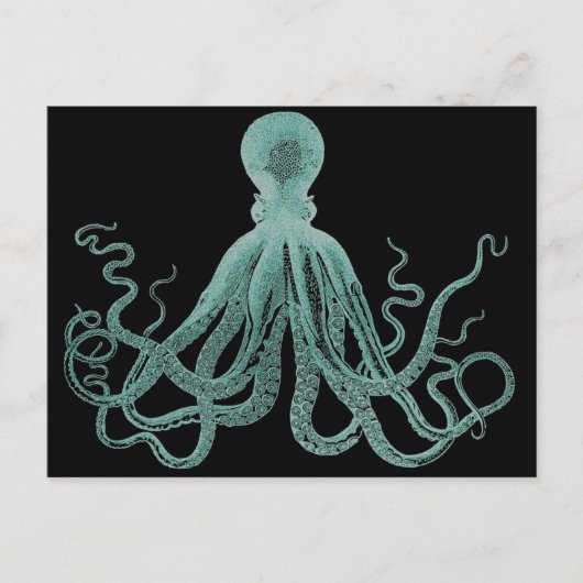 Carte postale octopus bleu (Devant)