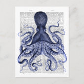 Carte Postale Octopus bleu (Devant)