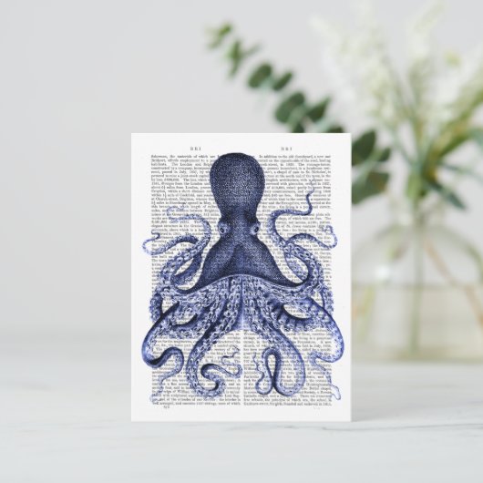Carte Postale Octopus bleu (Debout devant)