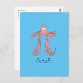 Carte postale Octopus Cute Math Pi Day (Devant / Derrière)